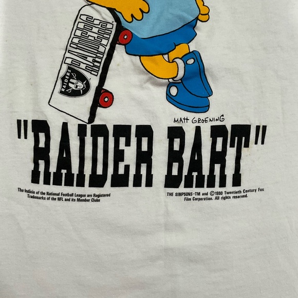 Vintage NFL Los Angeles raiders xl Bart Simpson shirt - Picture 2 of 4